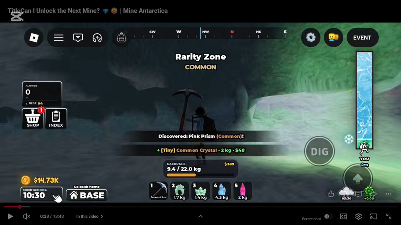Mine Antarctica base camp and crystal garden overview screenshot